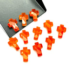 Load image into Gallery viewer, Natural Carnelian Cross Shape Beads ~ Healing & Protection Gemstone Beads ~ Faceted Carnelian Beads ~ 15 MM Cross Charm Beads ~ Orange Beads