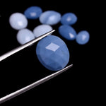 Load image into Gallery viewer, 2 pcs A-one Quality Owyhee Blue Opal freeform Rosecut, faceted rosecut, gemstone for jewelry, jewelry making rosecut 11X9 14X11 mm