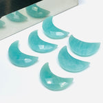 Load image into Gallery viewer, 2,3,4,5,Pcs Natural Amazonite faceted Hand Carved Moon Shape Briolettes, Carved Moon Shape Gemstone For Jewellery, facetedMoon Shape 17 mm