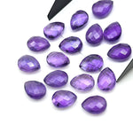 Load image into Gallery viewer, Natural Amethyst Faceted Pear Shape Beads, AAA+ Quality Teardrop Bead, 9X12 MM Briolette's Beads, Matched Pairs, Jewelry Making Beads