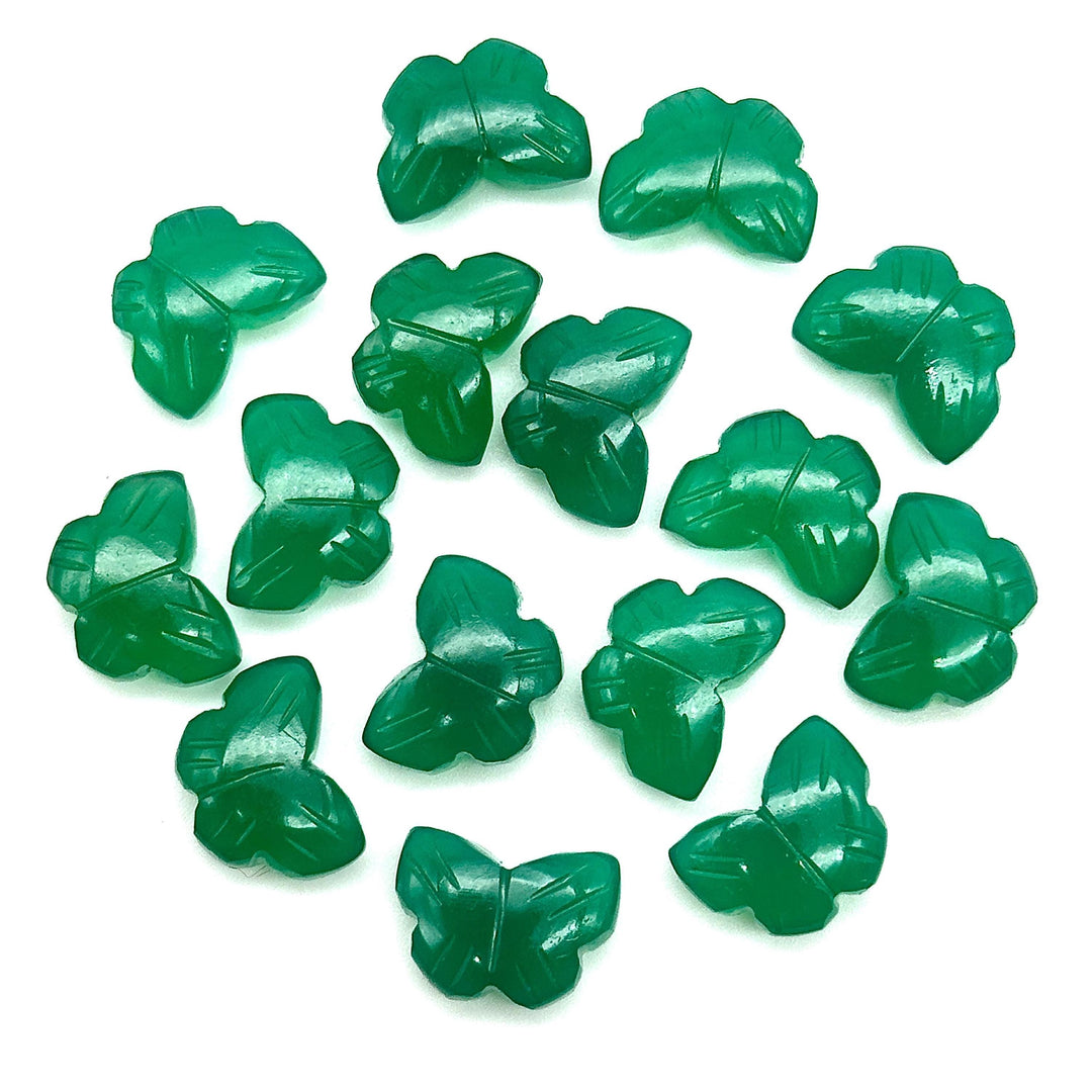 Natural Green Onyx Butterfly Shape Beads, AAA Green Onyx Hand Carved Butterfly Briolettes, Gemstone Carvings, 13 MM Mini Butterfly Charms