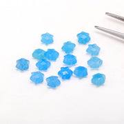 Blue Chalcedony Star Beads, Miniature Chalcedony Star Shape Beads, 6 MM Star Shape Gemstone for Jewelry, 6 Sides Carving Star Beads