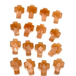 Load image into Gallery viewer, Natural Peach Moonstone Cross Shape Beads ~ Healing &amp; Protection Gemstone Beads ~ Faceted Peach Moonstone Beads ~ 15 MM Cross Charm Beads