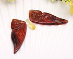 Load image into Gallery viewer, Rare Bio Tourmaline Butterfly Carved Gemstone, Hand Carved Tourmaline Butterfly Shape Cabochon, 49 MM Loose 3 Stones, Flower Carved Wings