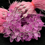 Load image into Gallery viewer, Pretty Pink Topaz Coated Leaf Shape Beads, Pink Died Carved Leaf Briolette's, Hand Carved Beads For Jewelry 8-11 mm, 8" Strand Loose Beads