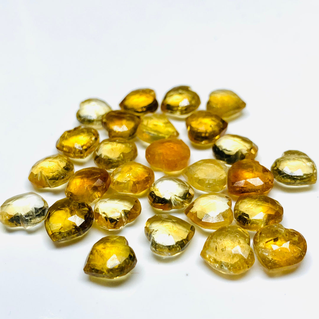 Natural Citrine Heart Shape Gemstone Beads, Faceted Carved Heart Briolettes, 8 MM Citrine Heart Beads For Jewelry & Craft Making Supplies