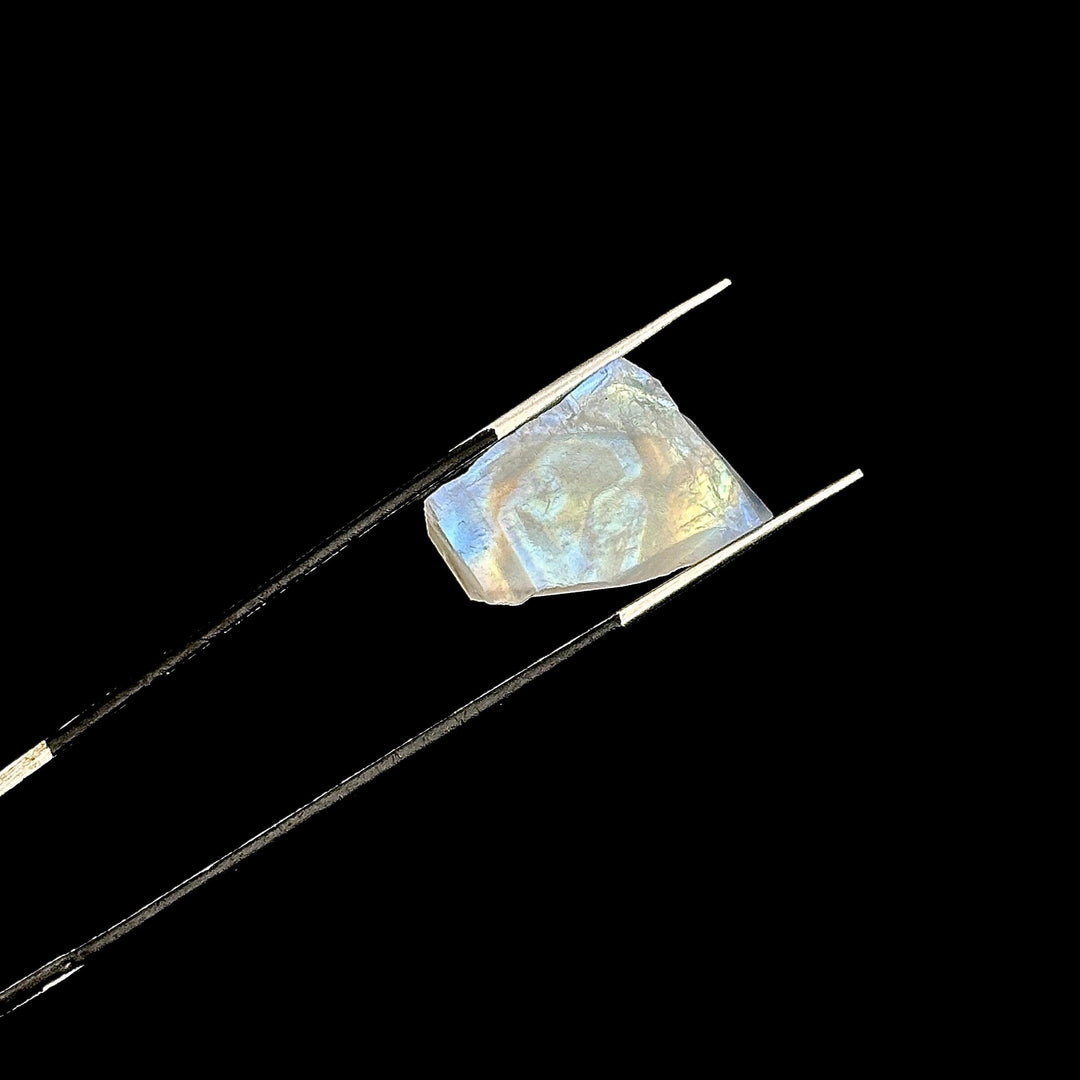 1 strand 20pcs AAA Quality Natural Flashy Blue Moonstone Rough slice briolette,rainbow moonstone gemstone for jewellery7-10mm