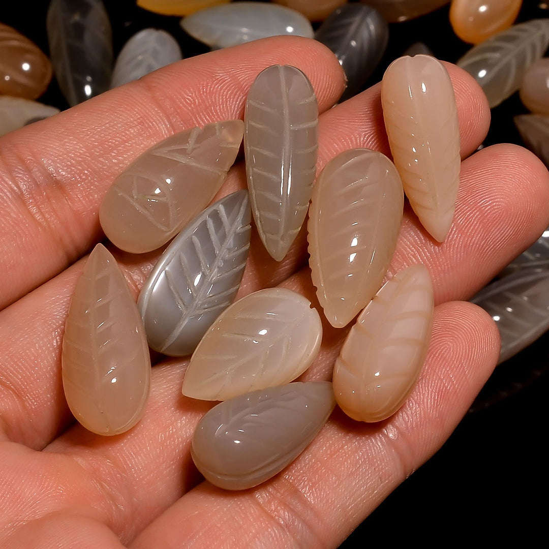 5,10 Pieces Gorgeous 100% Natural Moonstone Teardrop Shape Carved Loose Gemstone, Moonstone Teardrop For Jewelry 20X10 30X11 mm