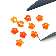 Natural Carnelian Faceted Star Shape Beads, Beautiful Orange Star Beads, 10 MM Star Shape Gemstone for Jewlery, Chakra Healing Beads