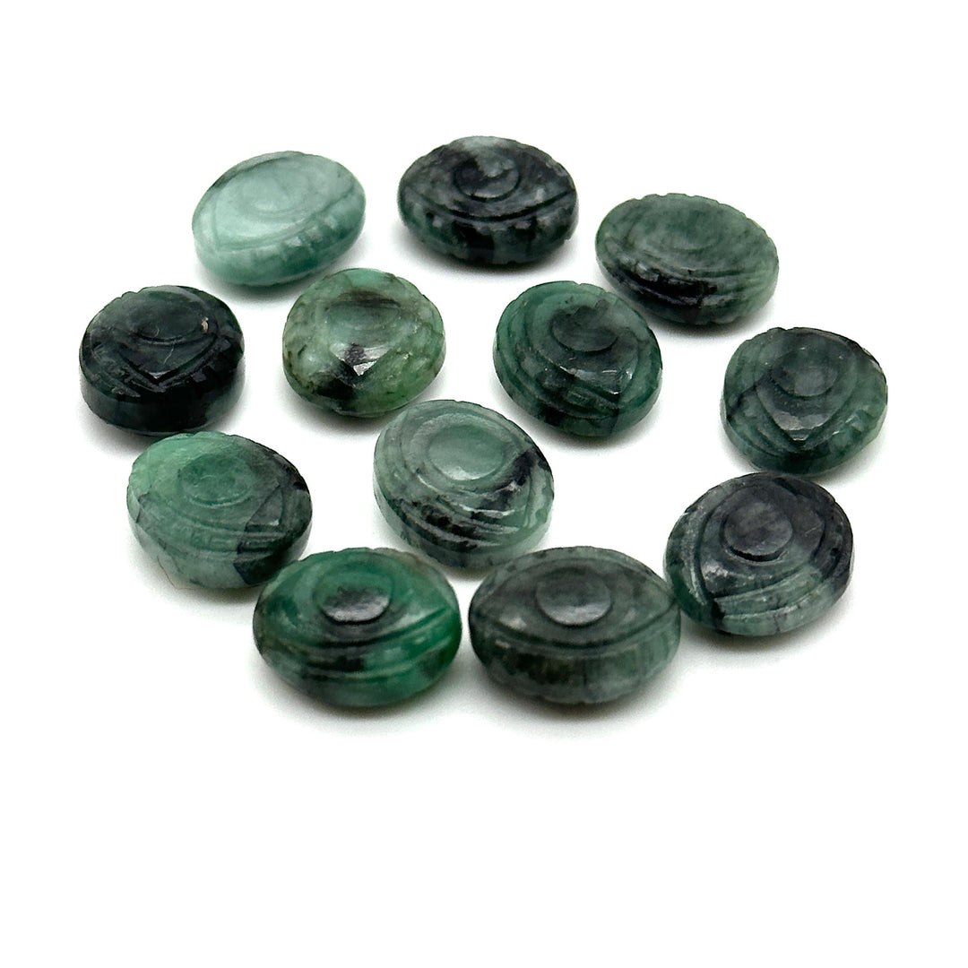 Natural Emerald Evil Eye Shape Briolettes, AAA Emerald Eye Shape Carved Beads, Evil Eye Protection Gemstone Beads, 12 MM, Green Eye Charms