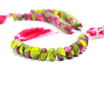 Load image into Gallery viewer, Neon Copper Turquoise Rondelle Beads: Hot Pink &amp; Green, 8-10mm, 4 Inch