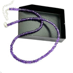 Load image into Gallery viewer, Dainty Natural Amethyst Beaded Necklace, Amethyst Faceted Rondelle Beads Necklace, Purple Beads Necklace For Women's, Gemstone Necklace