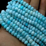 Load image into Gallery viewer, Blue Opal Smooth Rondelle Beads, Blue Color Opal Beads for Jewelry Making, Wholesale Loose Opal Beads, 8 MM Sea Blue Opal for Craft Making