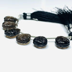 Load image into Gallery viewer, Natural Smoky Quartz Fancy Shape Hand Carved Gemstone, Brown Smoky Pear Shape Carving Loose Gemstone Beads, Carved Gemstone for Jewlery 12MM