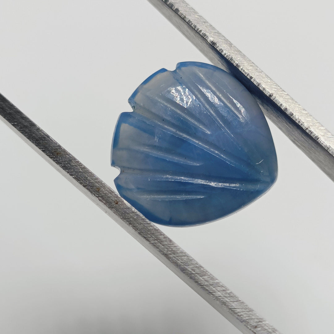Natural Blue Opal Seashell Shape Beads, 12 MM Hand Carved Shell Shape Briolette's, Blue Opal Gemstone Shell Charms