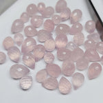 Load image into Gallery viewer, Superb Rose Quartz Drop Shape Briolette's Beads, Natural Rose Quartz Faceted Teardrop Beads, Jewelry Making Beads, 6X8 - 7X9 MM