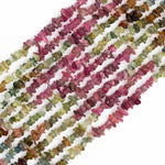 Load image into Gallery viewer, Watermelon Tourmaline Uncut Shape Beads, 16" Multi Tourmaline Uncut Bead, Natural Tourmaline Uncut Beads Strand, 4 MM, Nuggets &amp; Chips Beads