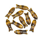 Load image into Gallery viewer, Natural Tiger Eye Carved Fish Shape Gemstone, Healing Fish Charms for Jewelry Making, Reiki Crystals Gifts, 30X10 MM