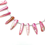 Load image into Gallery viewer, Beautiful Long Pink Sea Pearl Beads, Coated Teeth Shape Pearl Gemstone, 26 MM Fancy Jewelry Making Wholesale Beads, Sea Pearl for Diy Craft