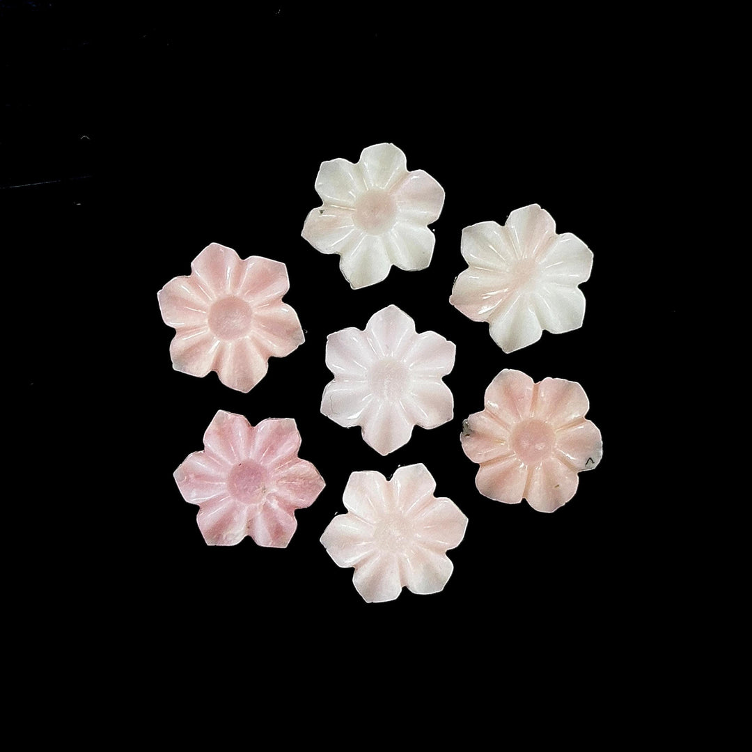 Natural Pink Opal Carved Flower Shape Beads, AAA Pink Opal Flower Carving, Pink Flower for Jewelry Making, 12 MM, Floral Gemstone Beads
