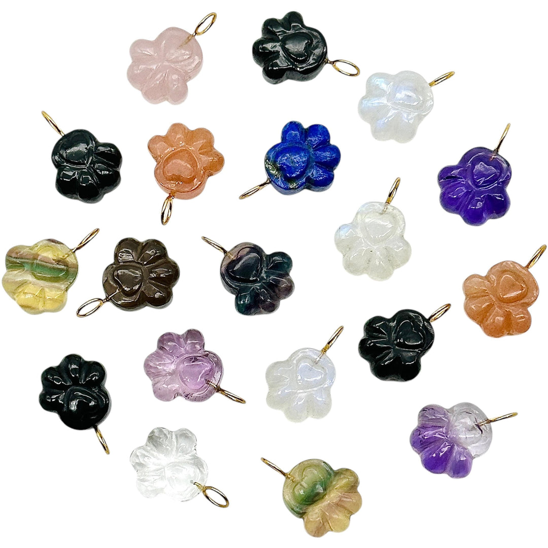 Natural Hand Carved Dog Paw Shape Pendants, AAA Gemstones Paw Charm Pendant, Everyday Wear Girl Jewelry, 13 MM Paw Jewelry, Gift For Her