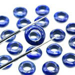 Load image into Gallery viewer, AAA Quality Lapis Lazuli Donut Shape Stones, Natural Lapis Lazuli Donut Carving, Healing Gemstone Beads, 12 mm Blue Donut Smooth Beads