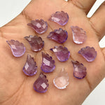 Load image into Gallery viewer, Natural Amethyst Leaf Shape Beads, Amethyst Leaf Shape Briolette's, Faceted Fancy Carvings for Jewelry, 11X15 MM, Wholesale Gemstone Beads