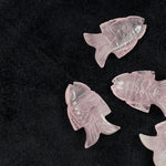 Load image into Gallery viewer, Genuine Rose Quartz Fish Carving, Hand Carved Fish Shape Gemstone, Natural Rose Quartz, 17X26 MM, Feminine Energy Fish Charm Healing Crystal