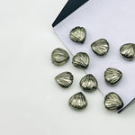 Load image into Gallery viewer, Hand Carved Pyrite Shell Beads: 8mm Gemstone Charms