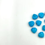 Load image into Gallery viewer, Blue Turquoise Shell Shape Beads, 8 MM Hand Carved Seashells, Tiny Carved Beads, Turquoise Shell Charms, Jewelry &amp; Craft Making Gemstones