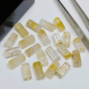 2,3,4,5 pcs AAA Quality 100% Natural Golden rutile  Faceted Pipe Shape Loose Gemstone, Loose Gemstone, Gemstone For Jewlery 10X6 mm