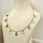 Load image into Gallery viewer, Rainbow Fluorite Pear Shape Beads Necklace, Faceted Drop Chain Necklace, Pear Gemstone Necklace, Women's Gift, Handmade 925 Silver Necklace