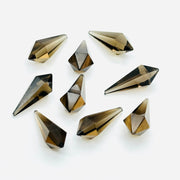 2,3,4,5 pcs 100% Natural smokey quartz Fancy Shape Carved Gemstone, Loose Gemstone, pyramid Shape Gemstone Jewlery, Carved Gemstone 20X7 mm