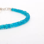 Load image into Gallery viewer, Natural Neon Apatite Beaded Bracelet, Faceted Apatite Beads Bracelet, Gemstone Silver Bracelet/Anklet, Yoga &amp; Meditation Bracelet, 3-4 MM