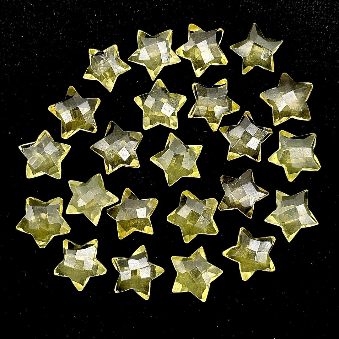 Natural Lemon Quartz Star Shape Briolettes, AAA Clear Quartz Faceted Star Beads, Wholesale Loose Beads for Jewelry, 12 MM, Star Crystals