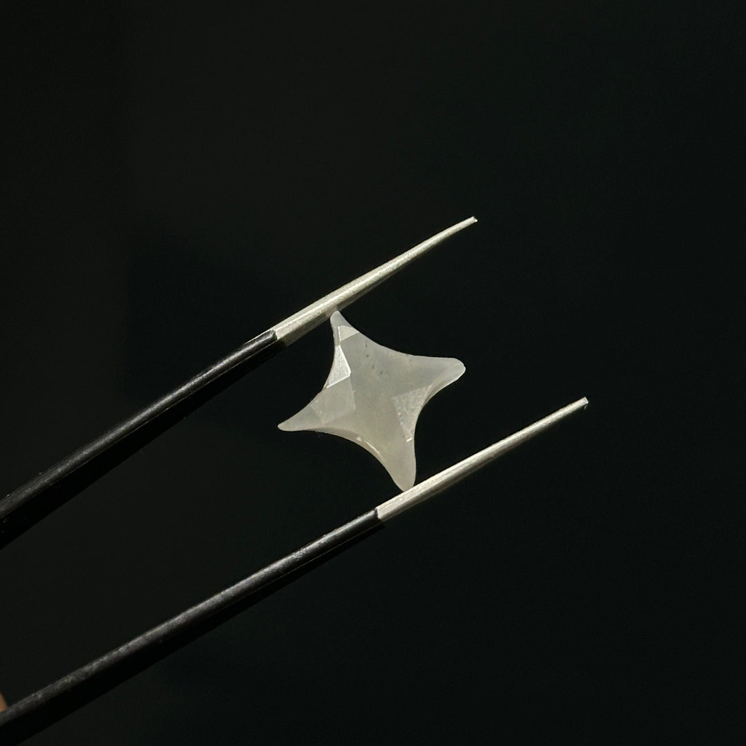 Natural Grey Moonstone Ninja Star Shape Carving Beads, Fancy Star Shape Gemstone Beads, 11X15 MM Jewelry Making Star Shape Briolettes Beads
