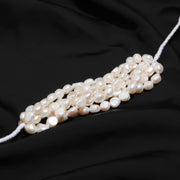 Natural Freshwater Oval Pearl Beads, AAA White Rice Pearls, High Lustre Pearl for Necklace Making, 10-11 MM Genuine Pearls, 5 Inch Strand