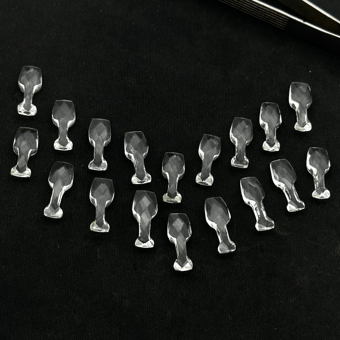 1,2,3,4,5 pcs Pretty Crystal Quartz Wine Glass Shape Carved Gemstone, New Designer Gemstone, Crystal Glass Shape Faceted Briolettes 8X20 MM