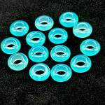Load image into Gallery viewer, Aqua Chalcedony Donut Shape Gemstones, Aqua Chalcedony Donut Carving, Healing Gemstone Beads, 12 mm Smooth Donut Beads, Gemstone Rings