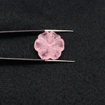 Load image into Gallery viewer, Natural Rose Quartz Flower Shape Carved Gemstone, Pink Flower Shape Carving, Carved Gemstone For Jewlery 17 mm, Craft Making Flower Charm