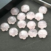 2,3,4,5 pcs 100% Natural rose quartz Fancy Shape Carved Gemstone, Loose Gemstone, sunflower Shape Gemstone Jewlery, Carved Gemstone 12 mm