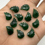 Load image into Gallery viewer, AAA Green Aventurine Leaf Shape Beads, Hand Carved Aventurine Leaf Shape Briolette's, Faceted Fancy Carvings for Jewelry Making, 11X15 MM