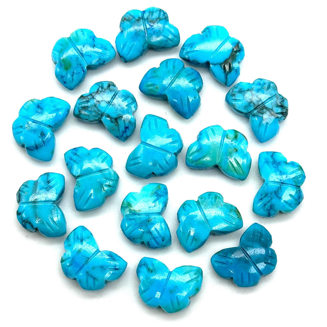 AAA Blue Turquoise Butterfly Shape Beads, Turquoise Hand Carved Butterfly Briolette, Gemstone Carving Beads, 13 MM Jewelry Making Charms