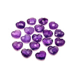 Load image into Gallery viewer, Amethyst Heart Briolette Beads: Faceted 12mm Carved Charms