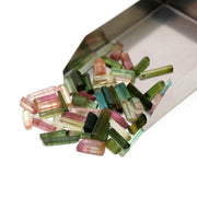 Natural Multi Tourmaline Rough Pencil Shape Beads, Watermelon Tourmaline Loose Raw Sticks, Pendant & Jewelry Making Gemstones, 9-19 MM