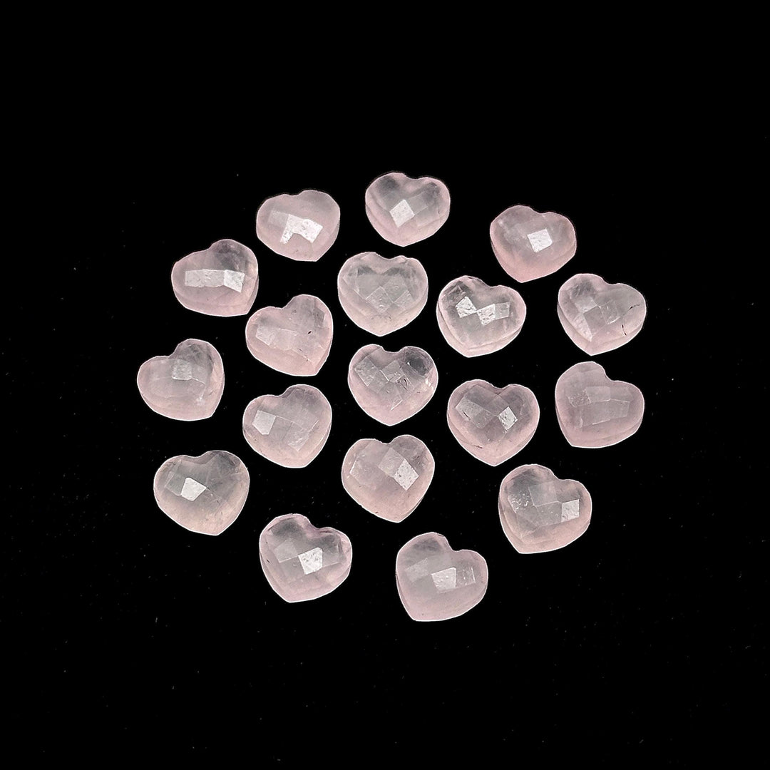 Faceted Rose Quartz Heart Beads: 8mm Gemstone Charms