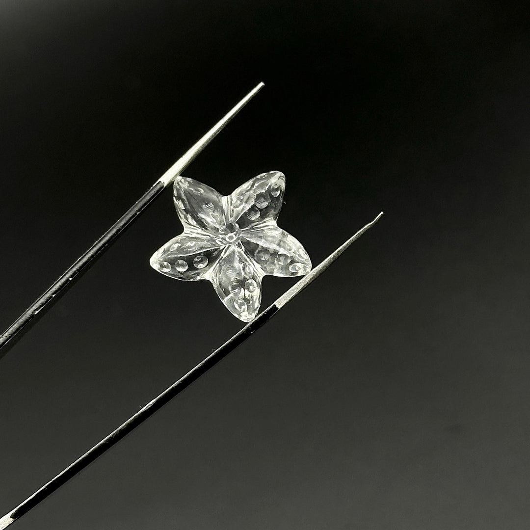 AAA Clear Crystal Quartz Star Fish Shape Beads, Natural Crystal-Clear Fish Shape Carved Gemstones, Star Fish Carvings, Rare Findings, 20 MM