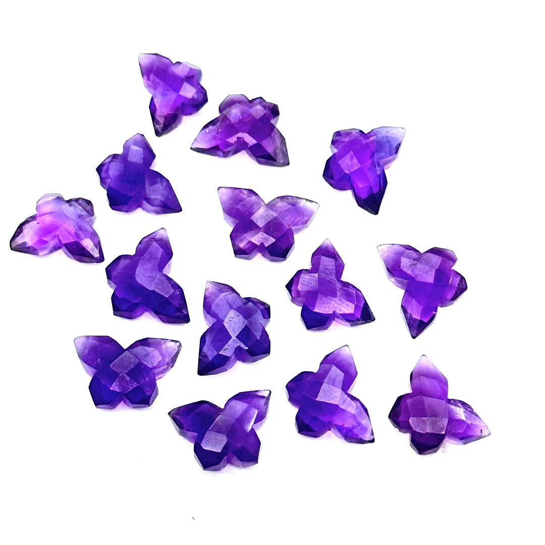 Natural Purple Amethyst Butterfly Shape Beads, Amethyst Hand Carved Faceted Loose Gemstone ,Jewelry Making Briolette's, Wholesale Charms14mm