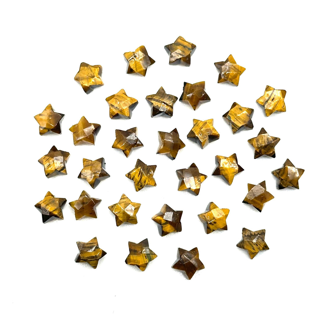 Natural Tiger Eye Faceted Stars Shape Briolettes, AAA Tiger Eye Star Shape Beads For Jewelry Making, Mini Gemstone Star Charms Beads, 8 MM