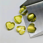 Load image into Gallery viewer, 2,3,4,5,6 pcs 100% Natural Lemon quartz  twisted heart Shape Carved Gemstone, Loose Gemstone, fancy Shape Gemstone, Carved Gemstone 12 mm